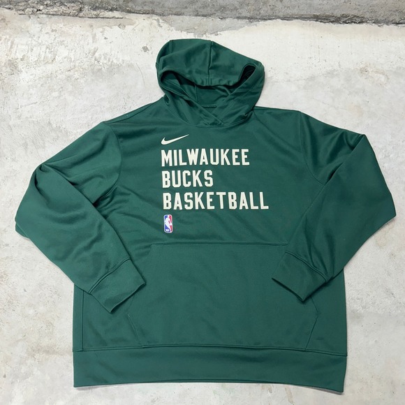 Nike Milwaukee Bucks Basketball NBA Hoodie Sweatshirt Green Mens Size M - Picture 1 of 7